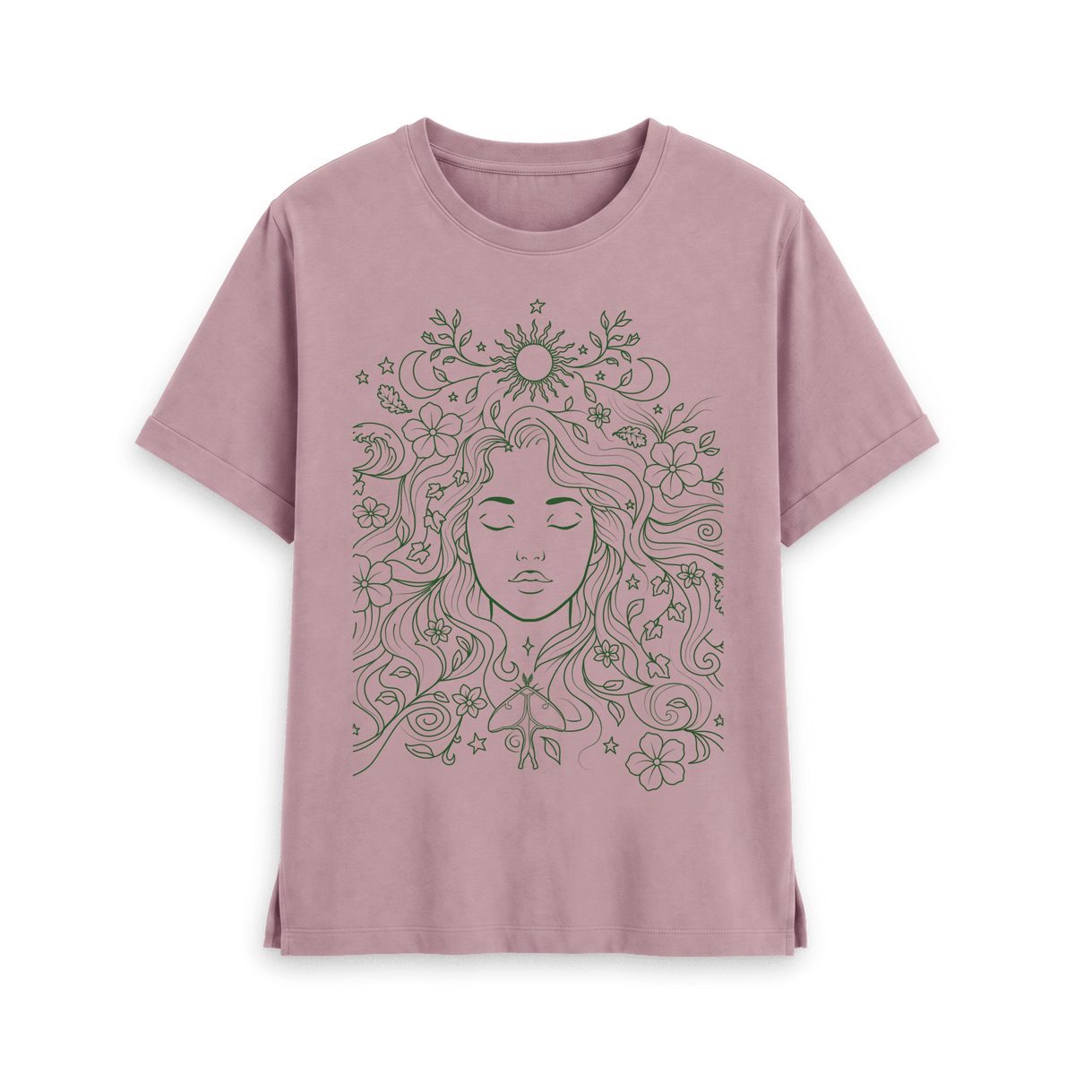 Mauve Printed T-shirt Front