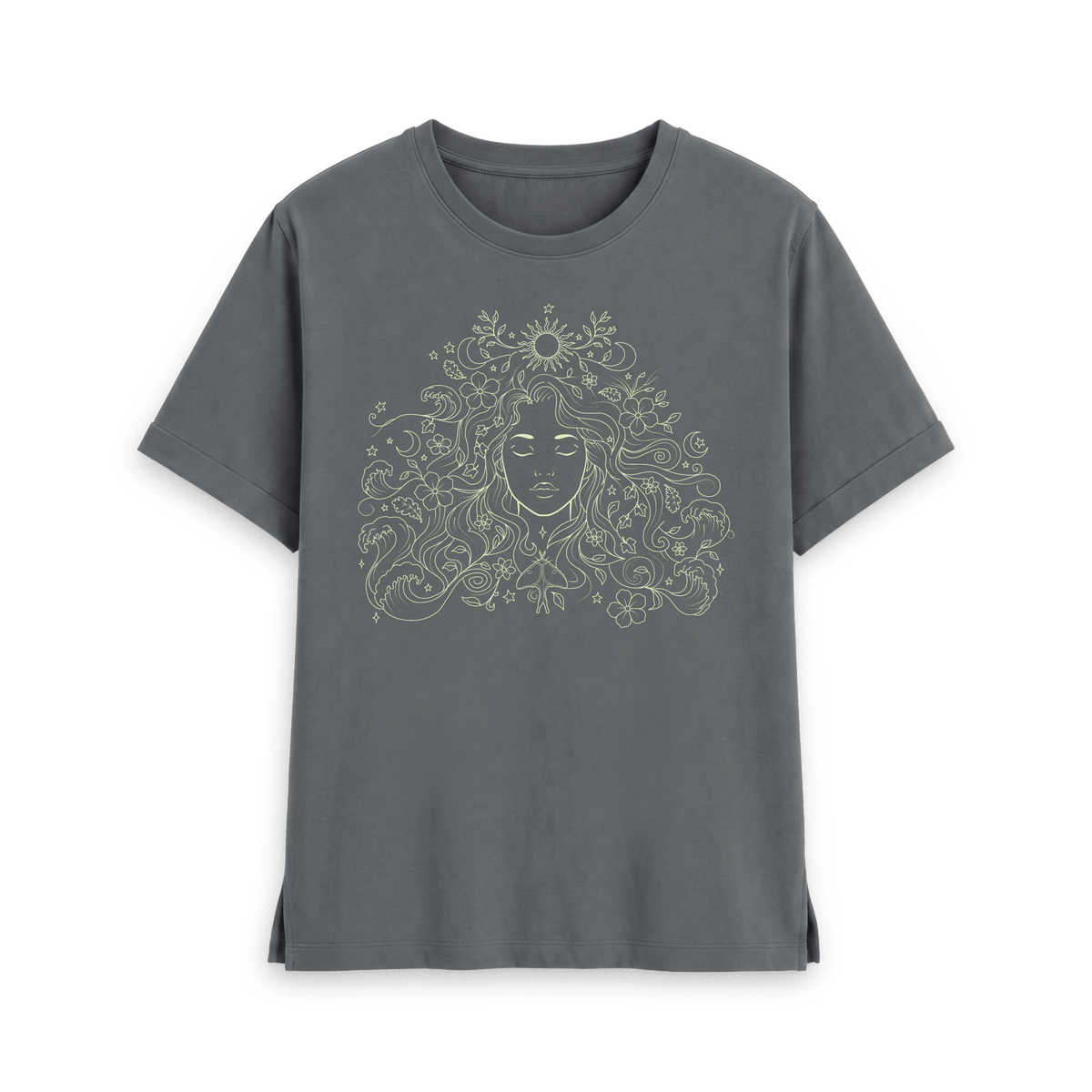 Slate Grey Printed T-shirt Front