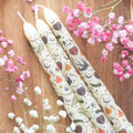 Set of 3 Cream Folk Floral Print Taper Candles