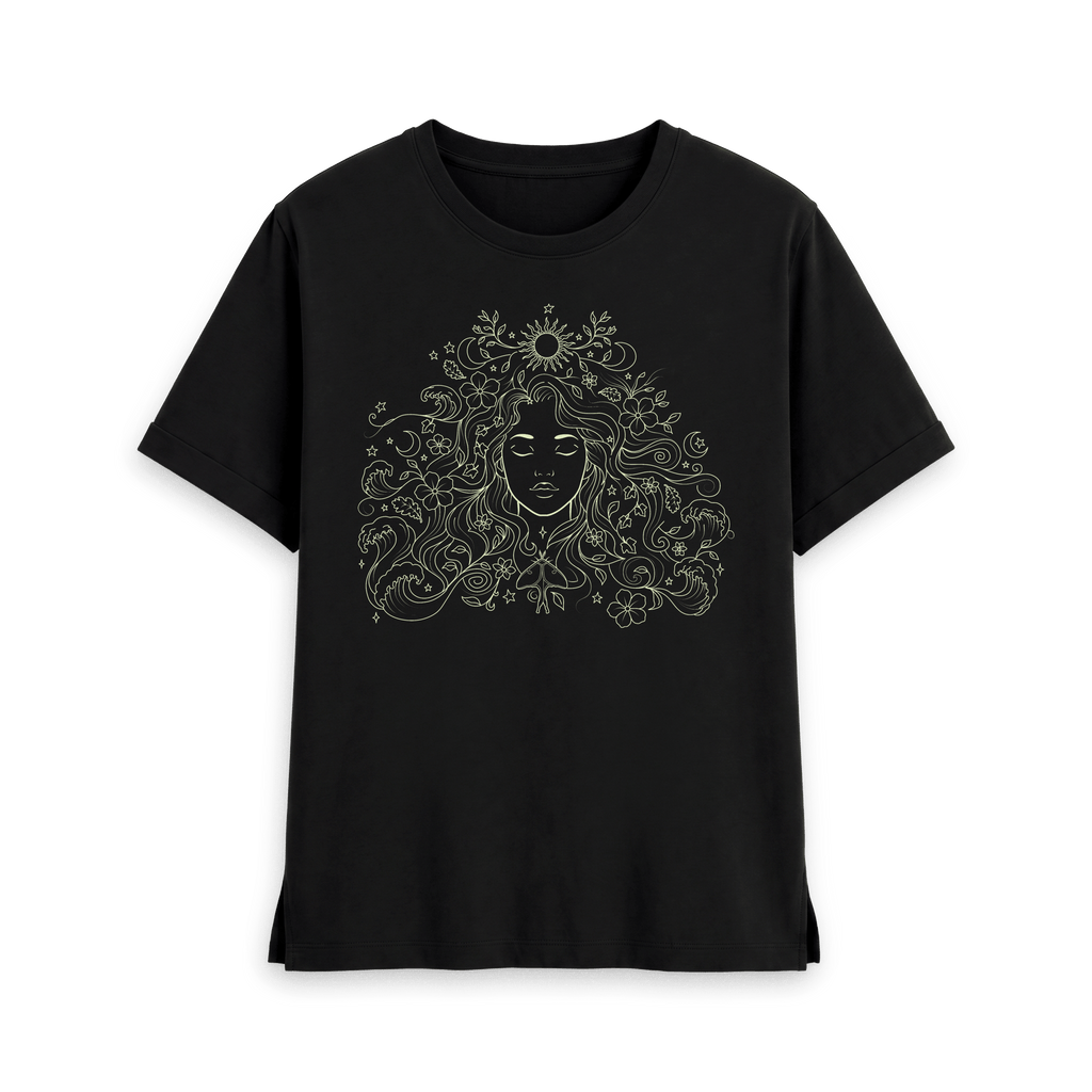 Black Printed T-shirt Front