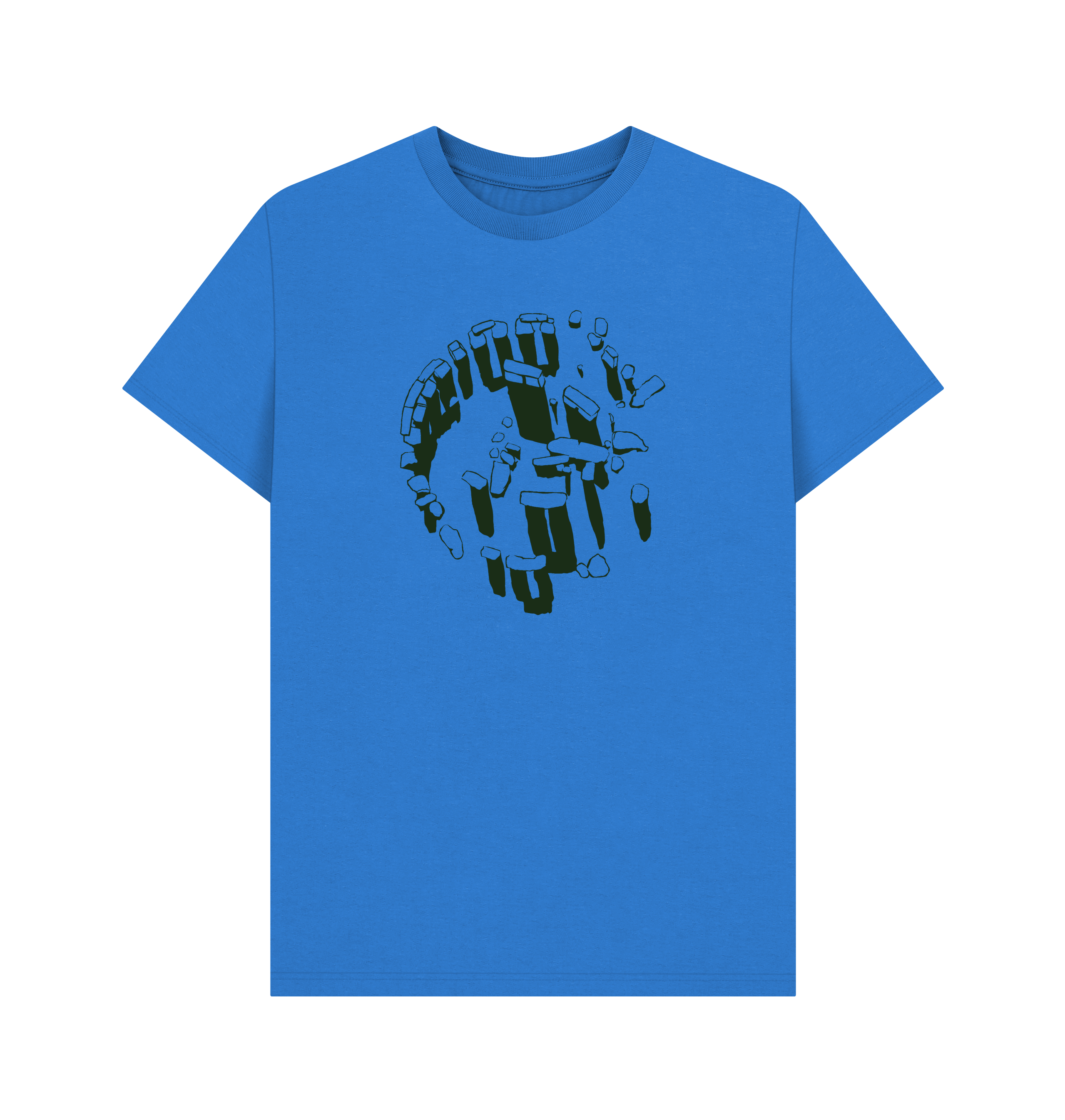 Bright Blue Printed T-shirt Front