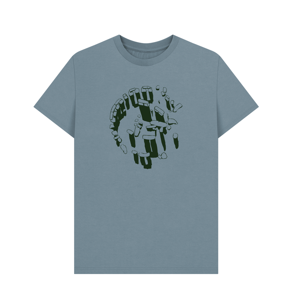 Stone Blue Printed T-shirt Front