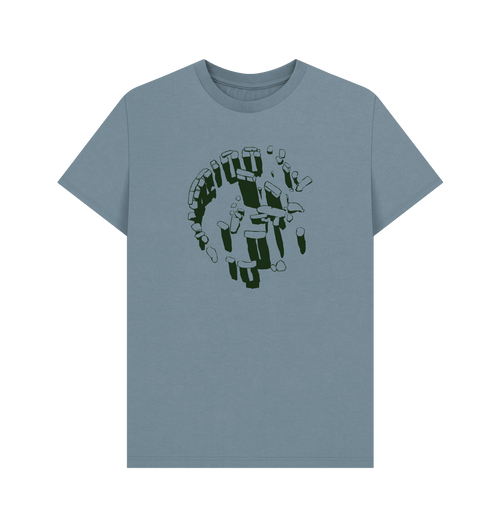 Stone Blue Printed T-shirt Front