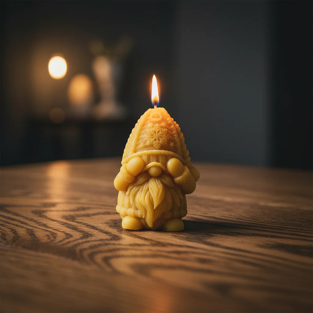 Gnome Beeswax Candle