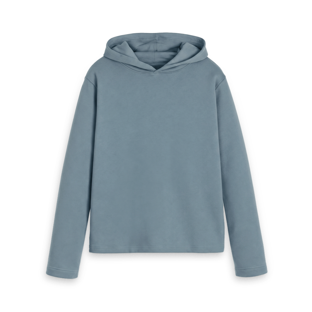Stone Blue Printed Hoody Front