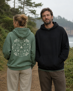 Unisex ‘Wheel of the Year’ Full Zip Hoodie in cream print