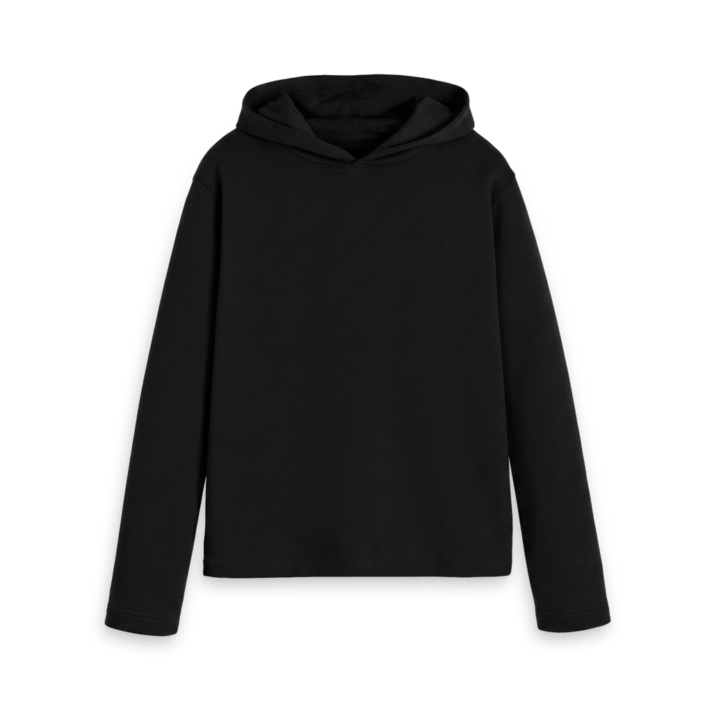 Black Printed Hoody Front
